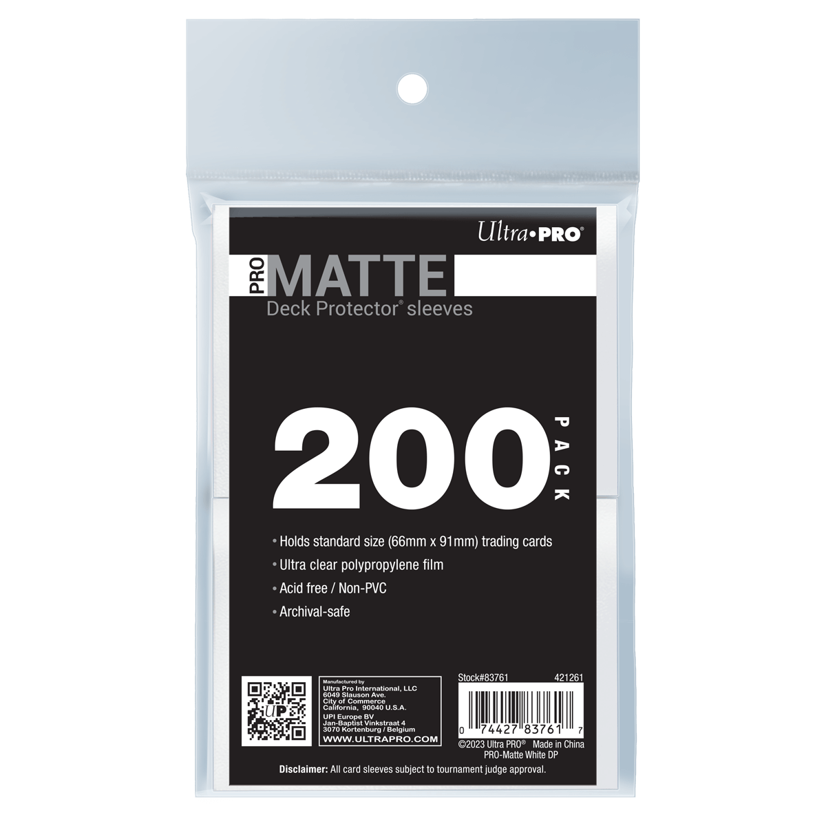 PRO-Matte Standard Deck Protector Sleeves Bundle (200ct)