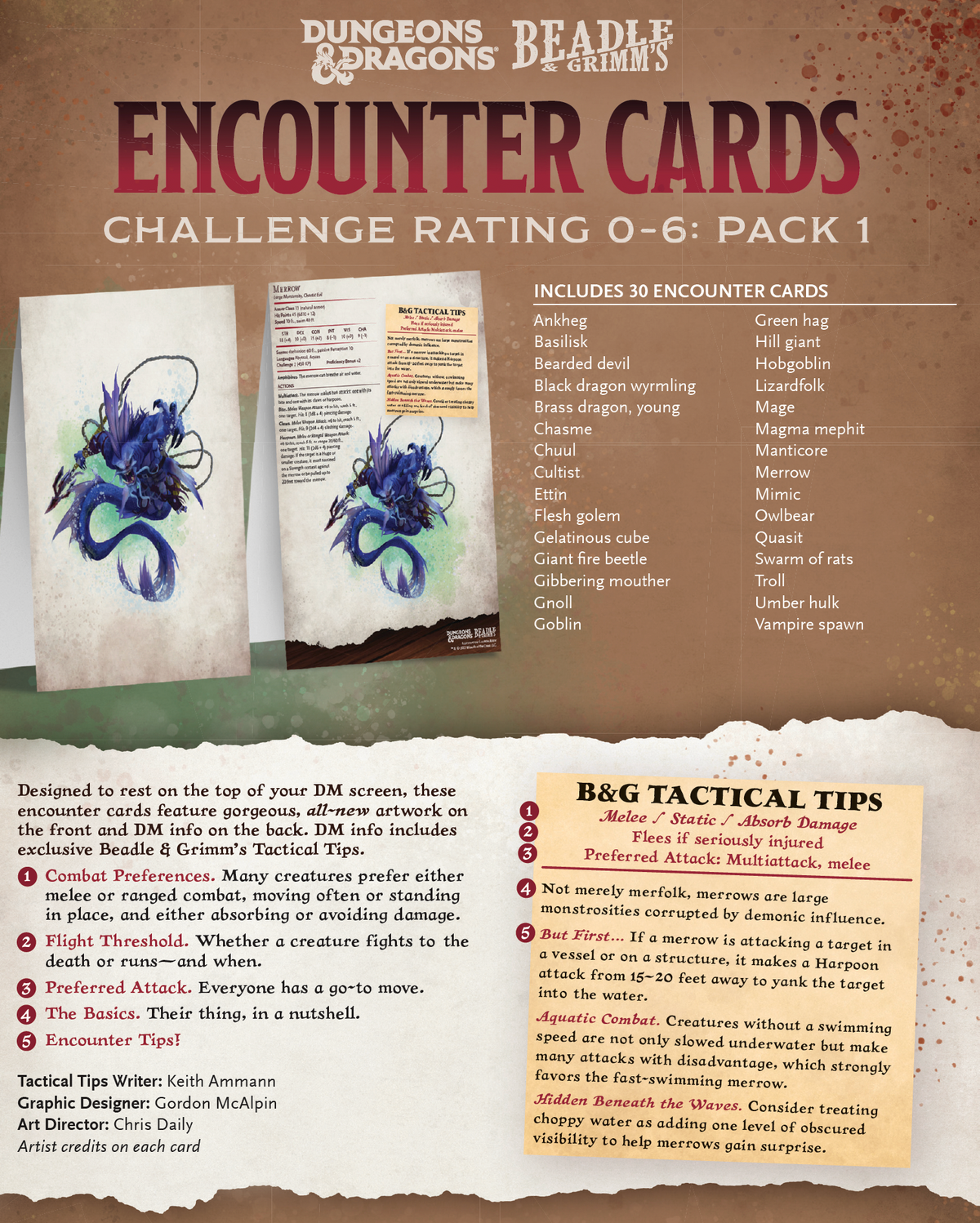 Encounter Cards (D&amp;D) - Challenge Rating 0-6 PACK 1