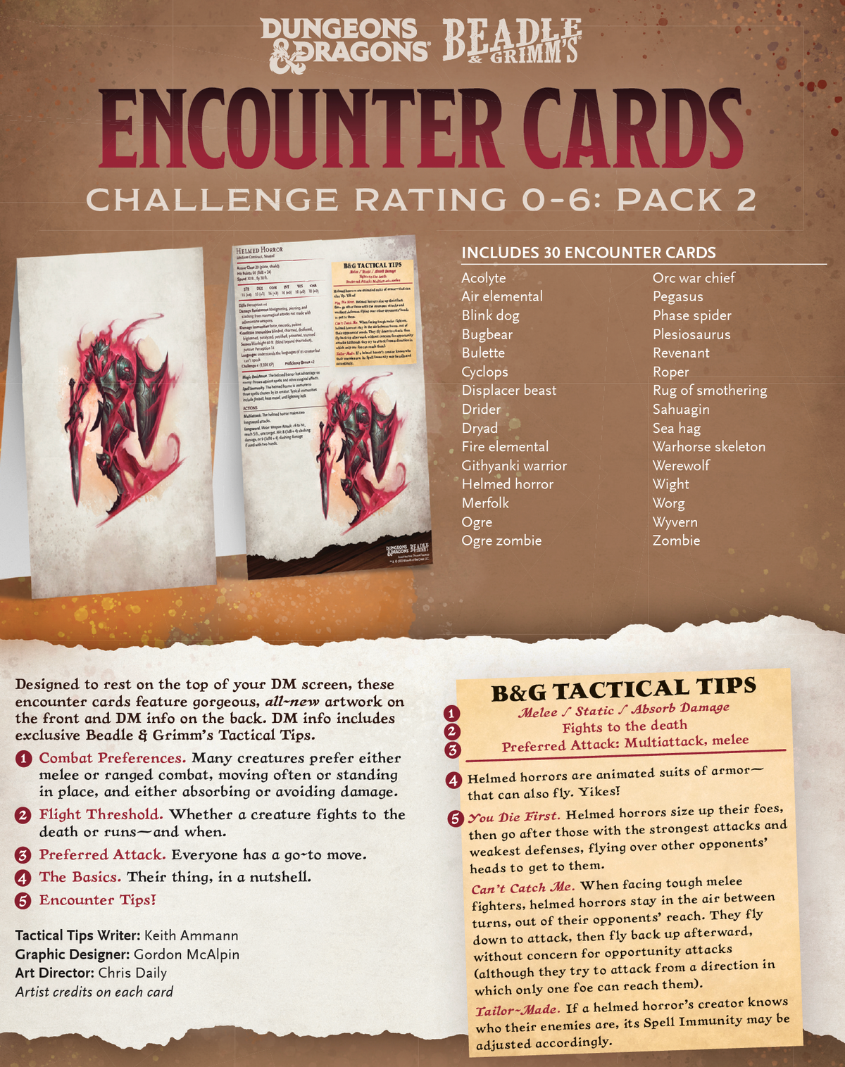 Encounter Cards (D&amp;D) - Challenge Rating 0-6 PACK 2