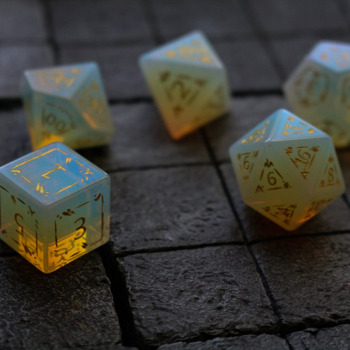 Dragon Shield Gemstone Opalite (And Box) DnD Dice Set