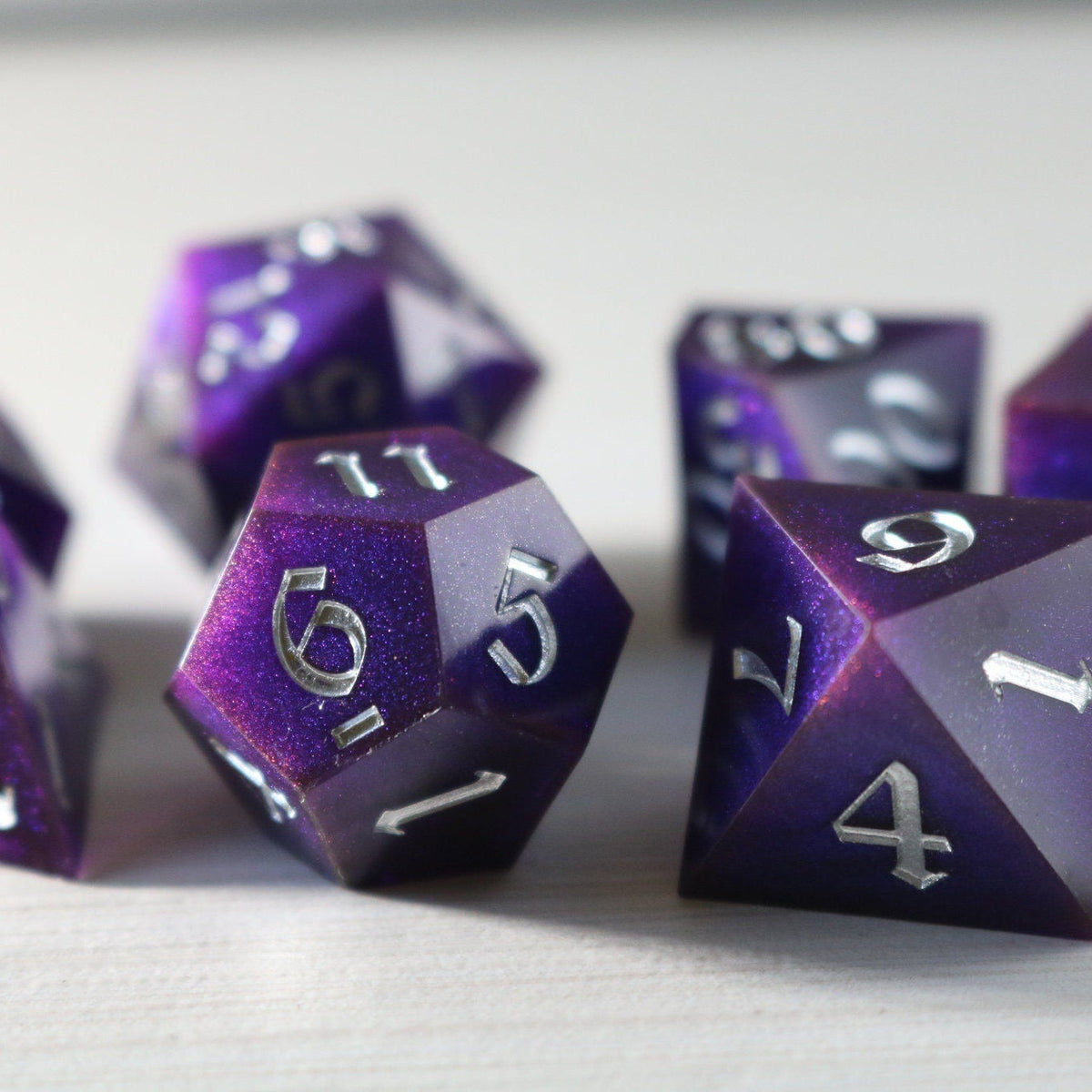 Deep Space Handmade Sharp Edge Resin Dice Set RPG Game DND MTG Tabletop Gaming