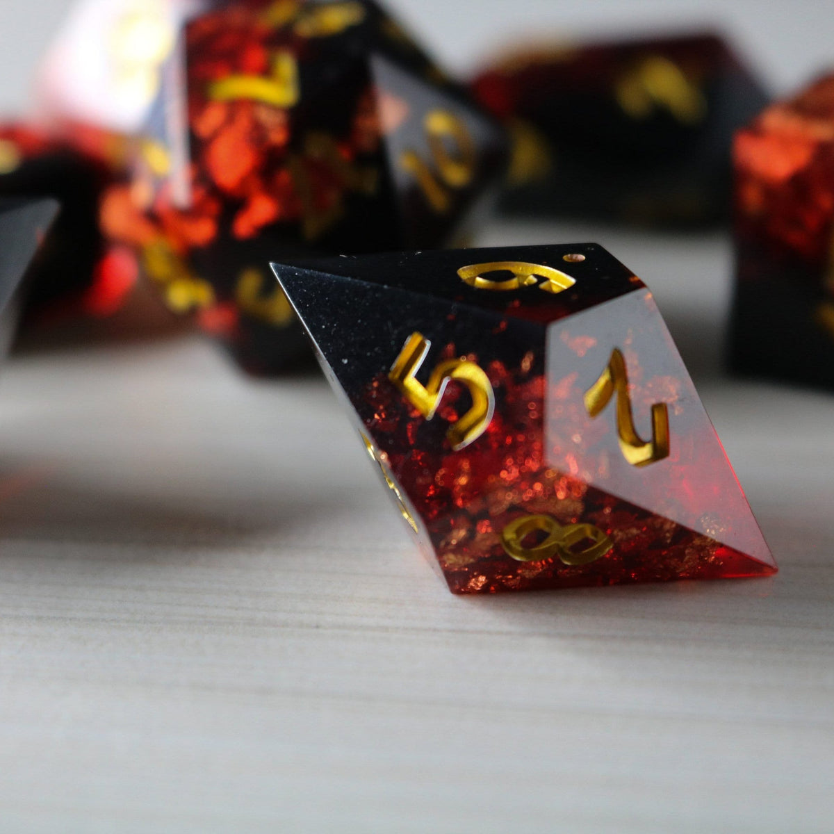 Dark Blood Handmade Resin Dice Set RPG Game DND MTG Tabletop Gaming