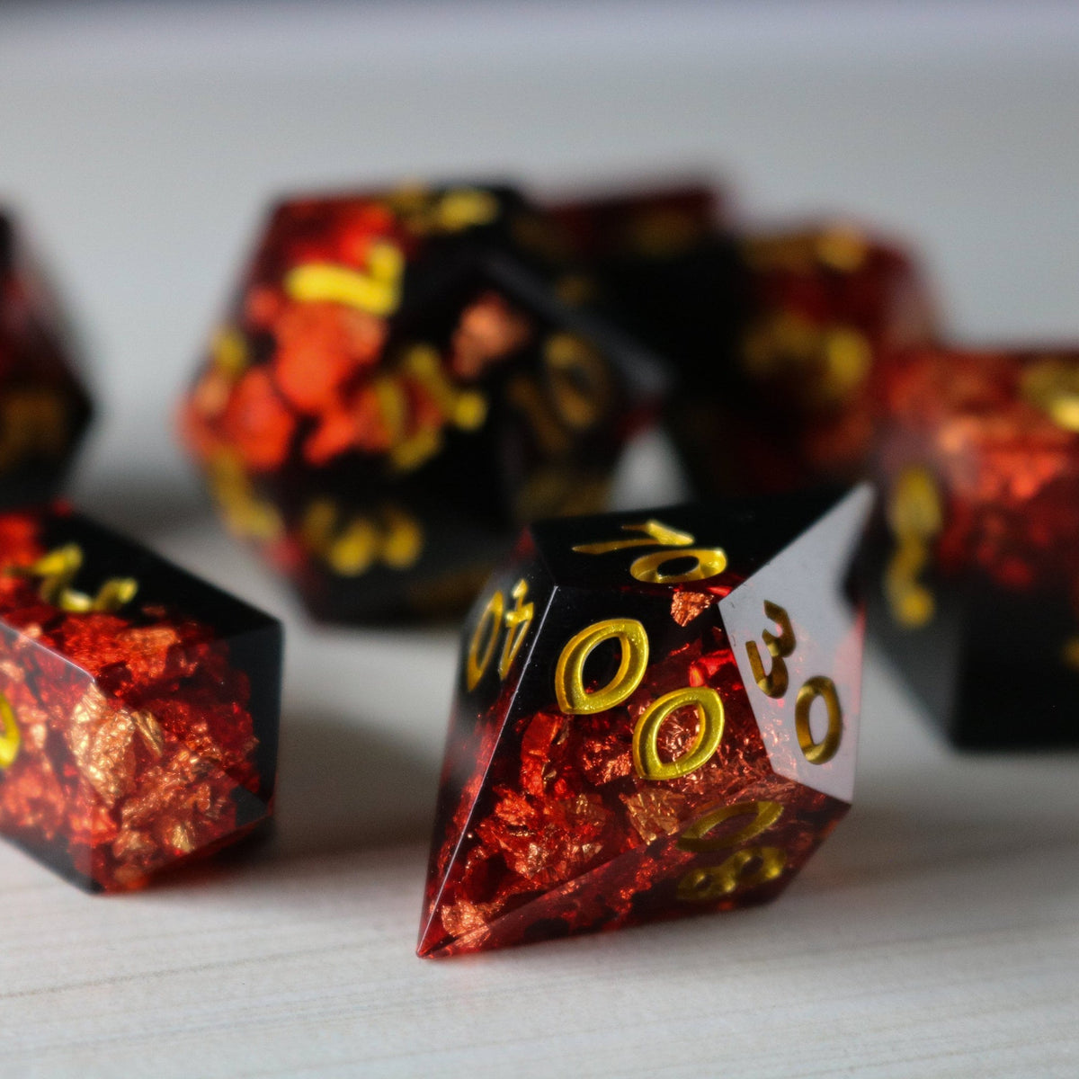 Dark Blood Handmade Resin Dice Set RPG Game DND MTG Tabletop Gaming