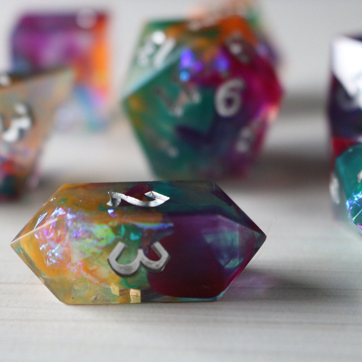 Handmade Resin Dice Set RPG Game DND MTG Tabletop Gaming