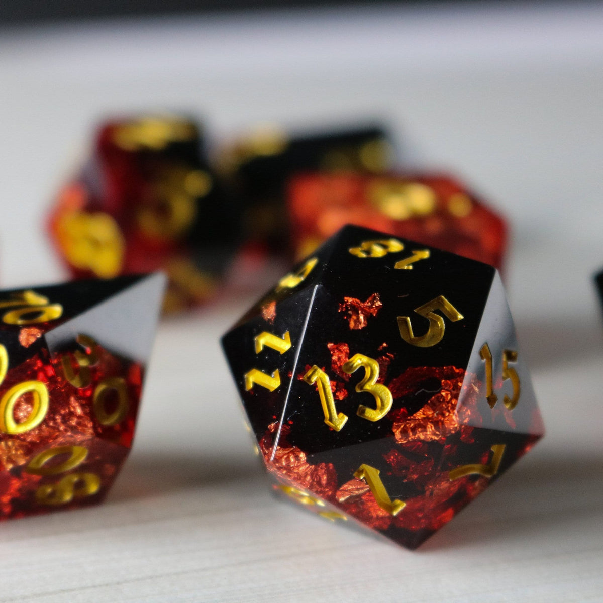 Dark Blood Handmade Resin Dice Set RPG Game DND MTG Tabletop Gaming