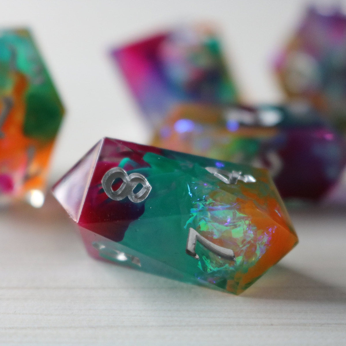 Handmade Resin Dice Set RPG Game DND MTG Tabletop Gaming