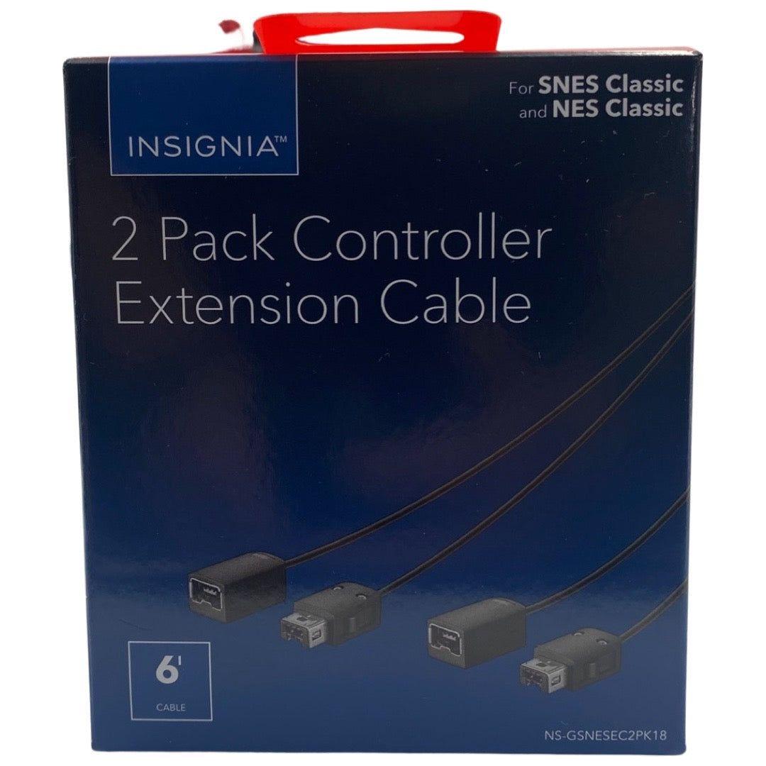 Insignia™ - 6 Extension Cable for Nintendo NES and SNES Controllers (2-pack) - Black