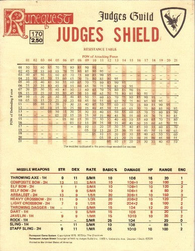 Runequest Judges Shield